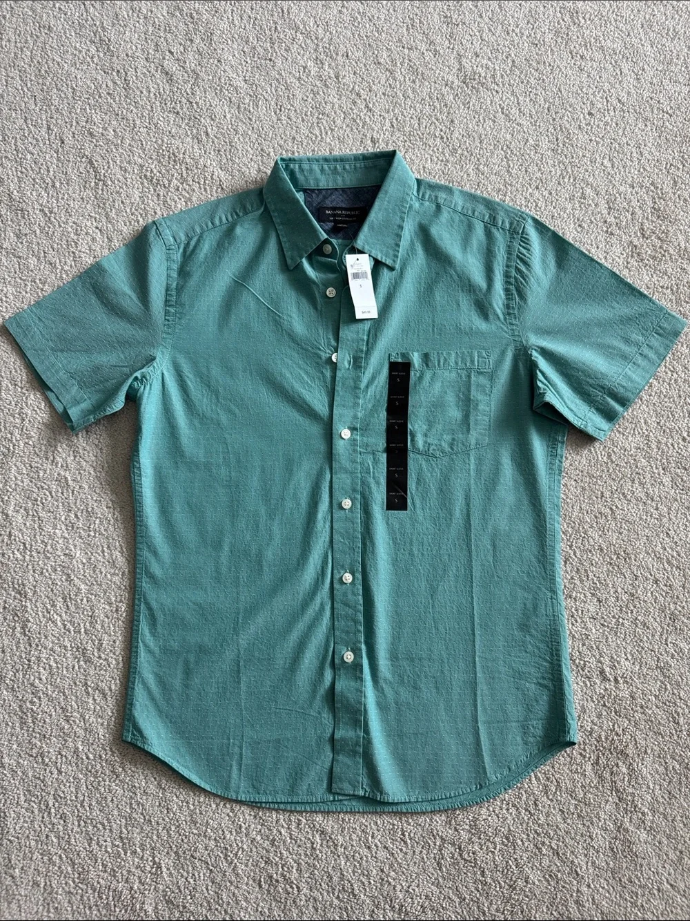 Banana Republic Short-Sleeve Button-Down Shirt - Teal (NWT)
